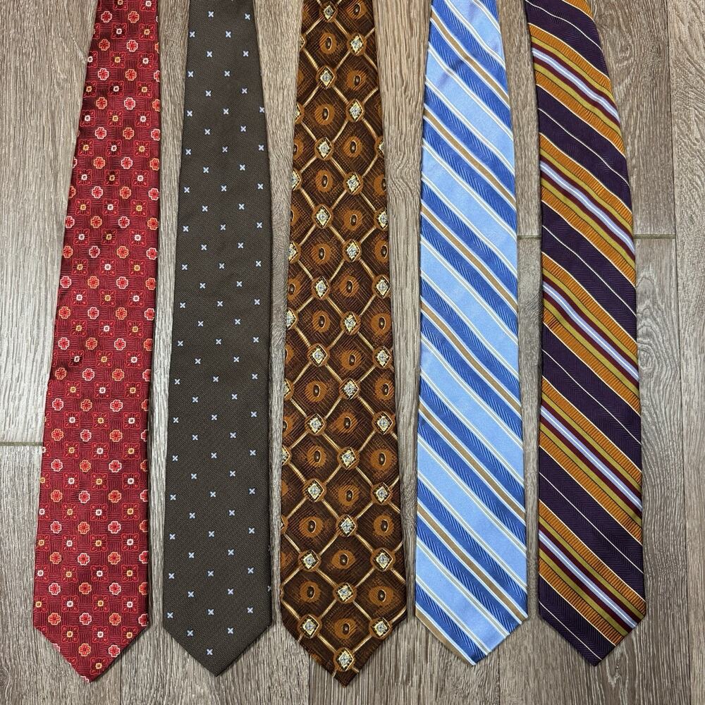 5 MEN'S ROBERT TALBOTT HAND SOWN SILK TIE LOT Of 5